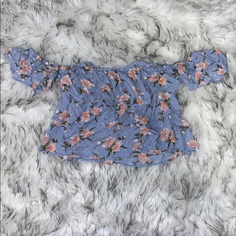 American Eagle Ruffle Off The Shoulder Top